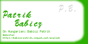 patrik babicz business card